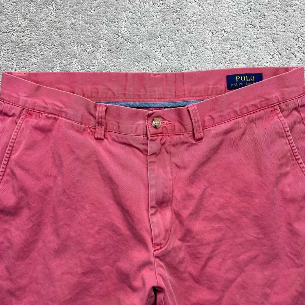 Polo Ralph Lauren Chino Shorts Mens Size 34 Pink Classic Fit 9 Inch Cotton Twill